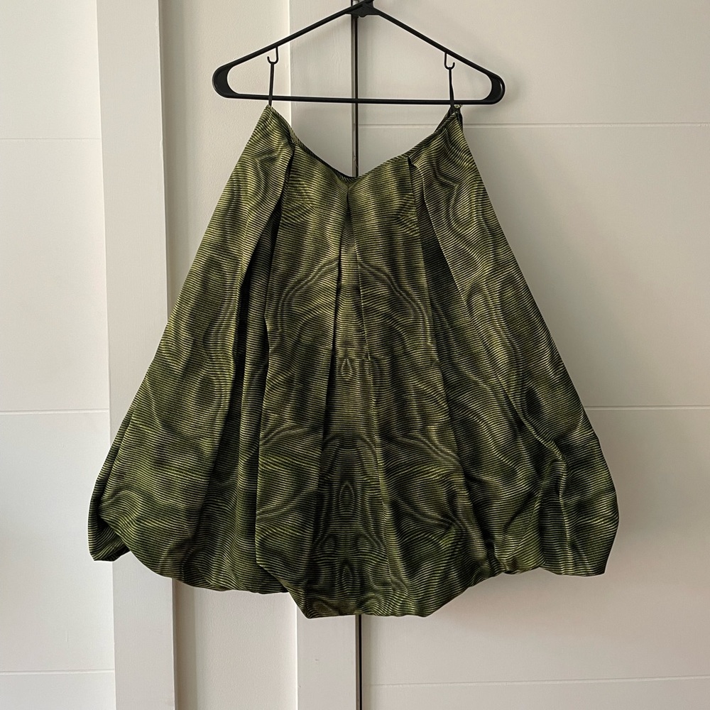Prada Vintage AW04 Green Silk Midi Skirt US8/IT44